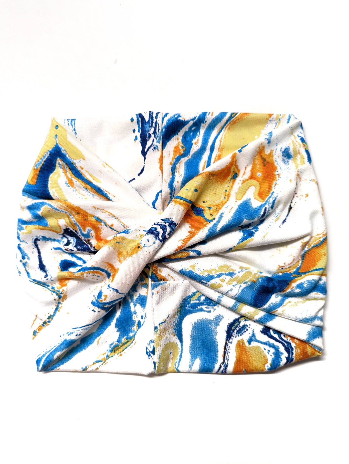 Blue orange swirl - Wide Headband | Turban | Twist | Yoga