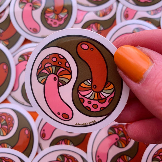 Mushroom Yin Yang Sticker