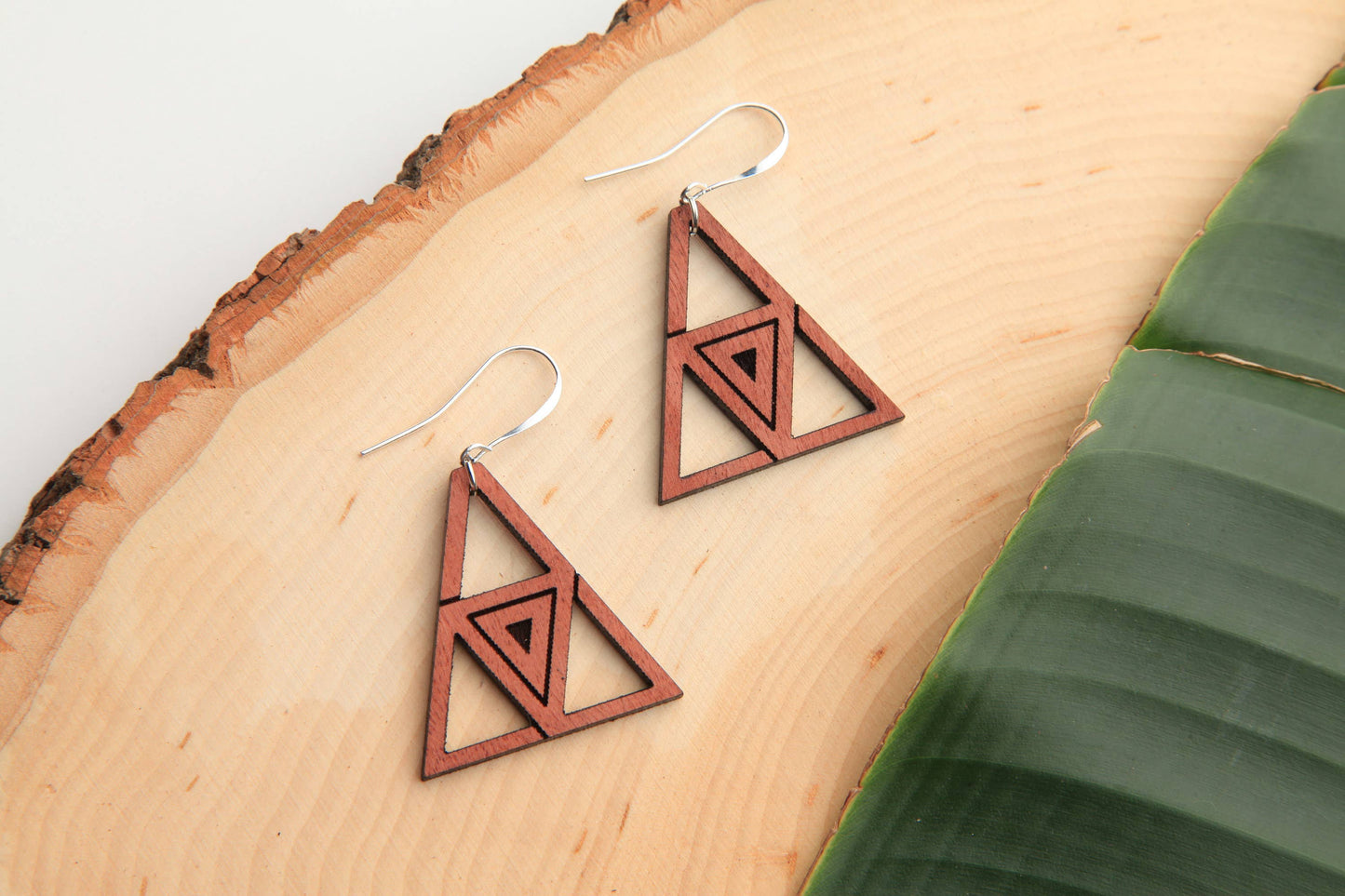 Hurricane | Wood Earrings | Hackberry and Eucalyptus