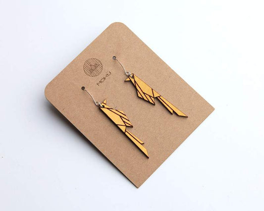 Scissortail | Wood Earrings | Osage Orange and Walnut