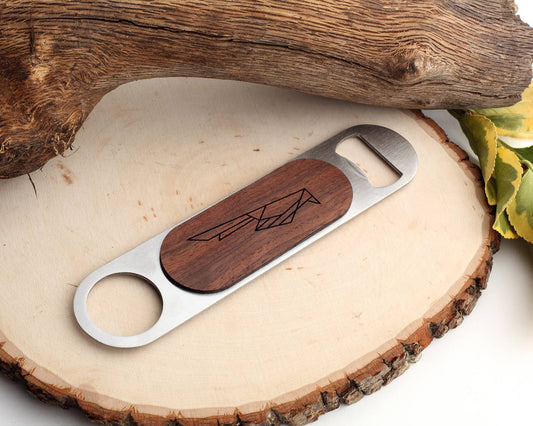 Scissortail | Bar Key Bottle Opener | Walnut and Oak